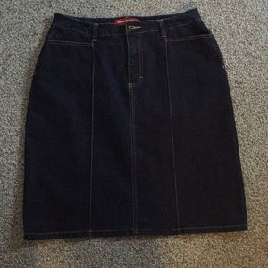 Knee length denim skirt